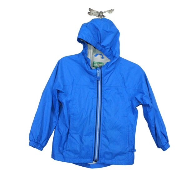 LL Bean Discovery Rain Jacket Full Zip Hooded Nylon Blue Size 4T - Picture 1 of 11